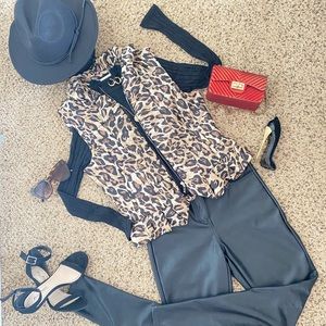 White House Black Market Animal Print Vest